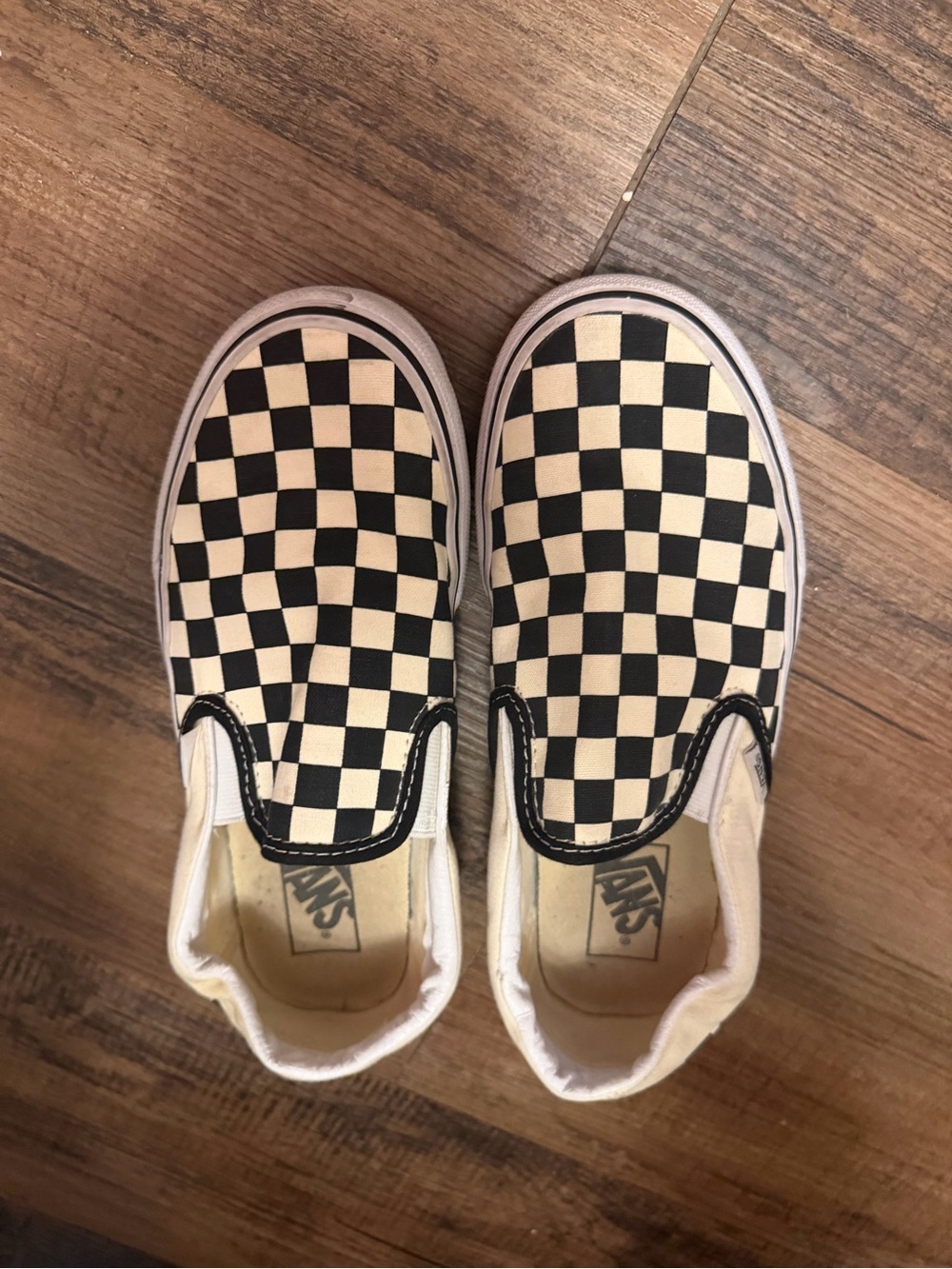 Women’s checkered slip on vans